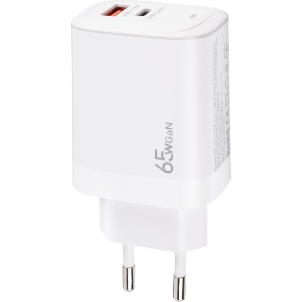 Фото - Сетевое зарядное устройство XOKO QC-620 GaN 65 Вт USB-C +USB-A White (XK-QC-620)