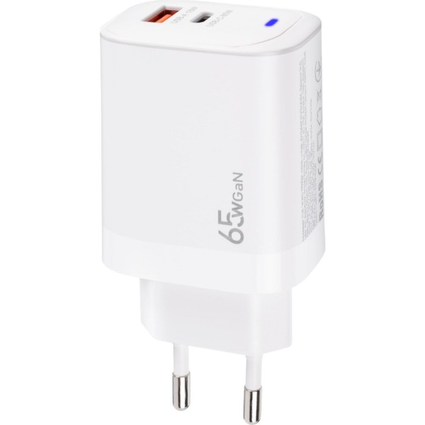 Фото - Сетевое зарядное устройство XOKO QC-620 GaN 65 Вт USB-C +USB-A White (XK-QC-620)