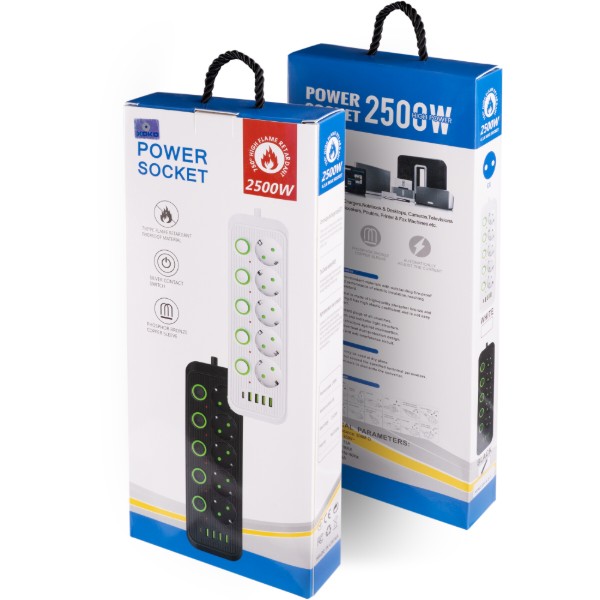 Фото - Мережевий фільтр XOKO SP-5-2-1, 2м, 5 роз., 2 USB-A, 1 USB-C Black (XK-SP-5-2-1-BK)