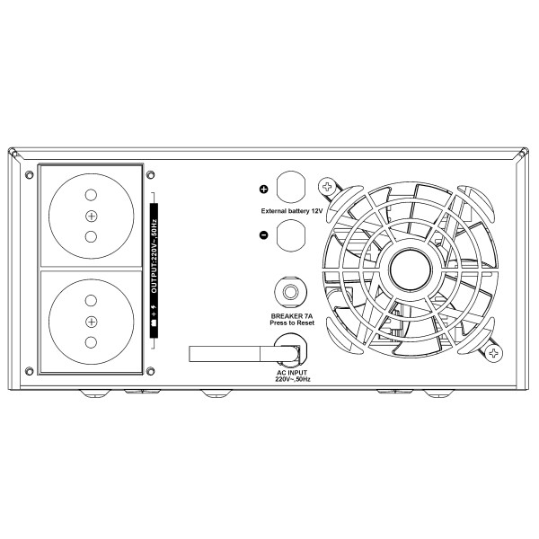 Фото - Джерело безперебійного живлення SVC 600ВА/500Вт DC 12V 10A/20A 2хShuko (XL-600)
