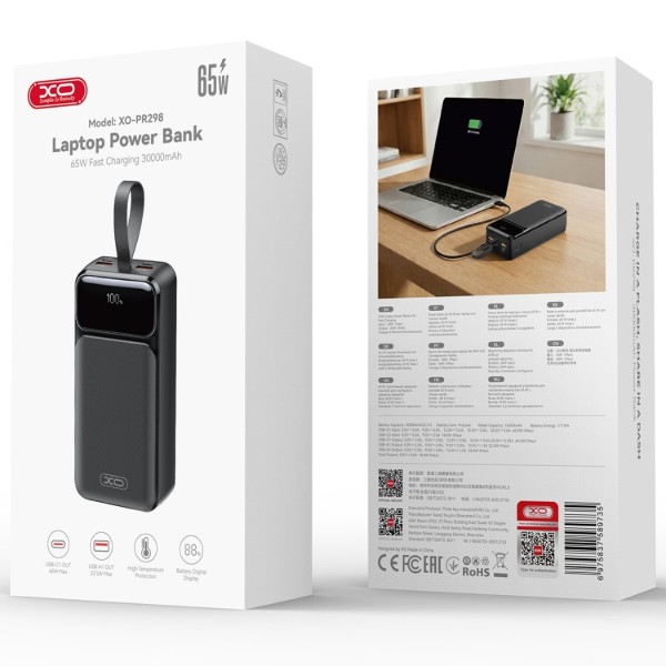 Фото - Батарея мобільна XO 30000mAh (PR298.black)