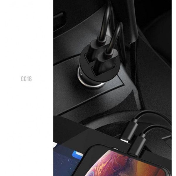 Фото - Автомобильное зарядное устройство XO CC18 2.1A/2 USB Black (XO-CC18-BK)