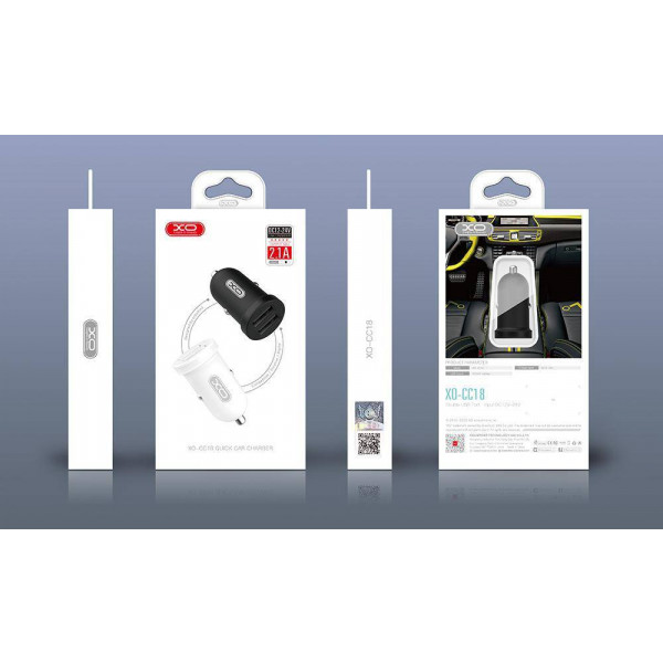 Фото - Автомобильное зарядное устройство XO CC18 2.1A/2 USB Black (XO-CC18-BK)