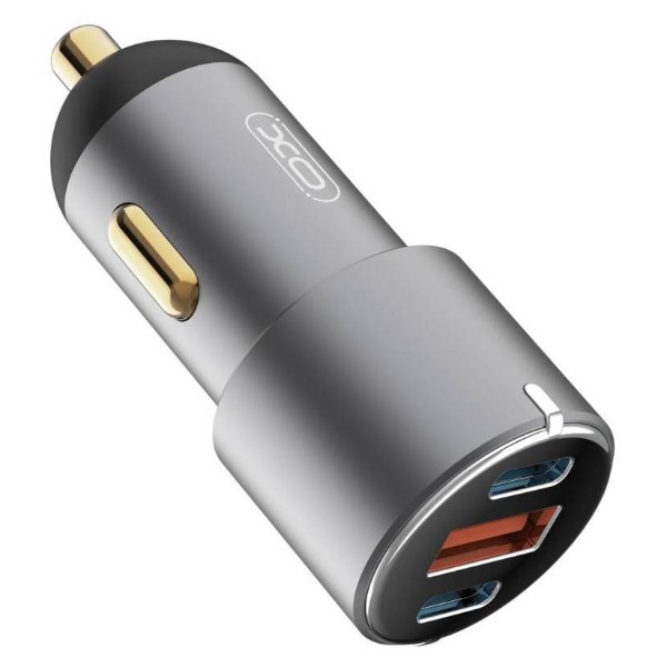 Фото - Автомобільний зарядний пристрій XO CC45 1 USB QC 3.0 + 2 Type-C PD (60W) Black (XO-CC45-BK)