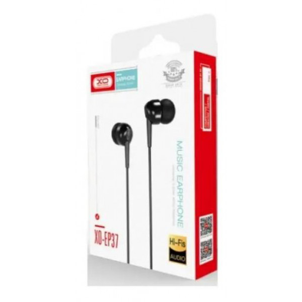 Фото - Навушники вкладиші дротові XO Black 1,2m (XO-EP37BK)