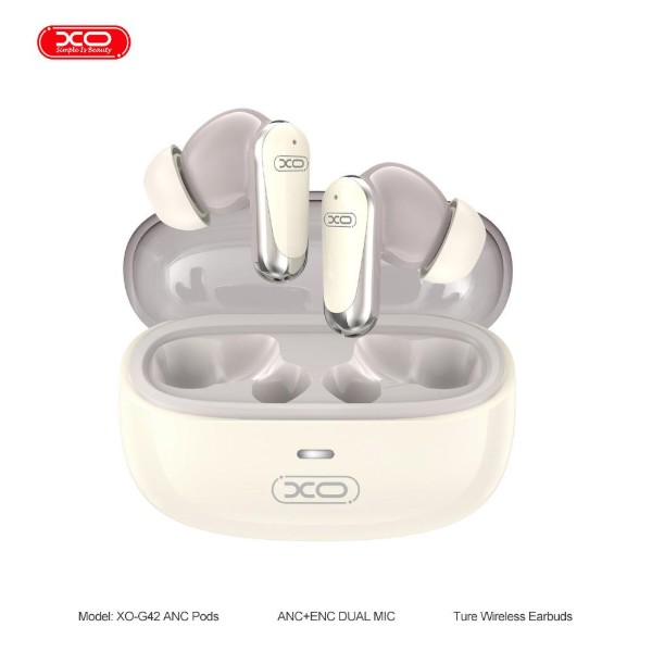 Фото - Навушники вкладиші бездротові TWS XO G42 Golden Bud Exquisite Dual-Mic ANC+ENC (XO-G42-BG)