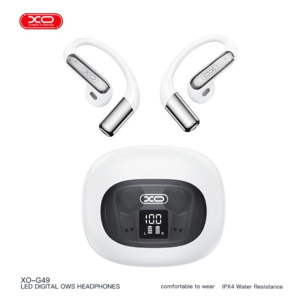 Фото - Навушники вкладиші бездротові TWS XO G49 LED Power (XO-G49-WH)