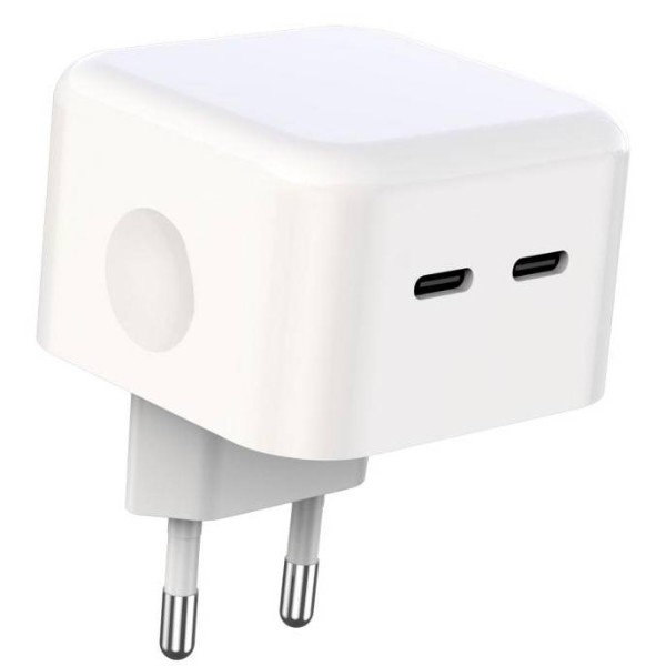 Фото - Мережевий зарядний пристрій XO QC 3.0 XO L102 35W/2 USB-C + кабель Lightning NB113 White (XO-L102i-WH)