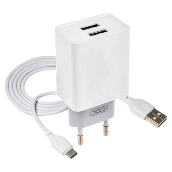 Фото - Мережевий зарядний пристрій XO L75 2USB/2.4A +Type-C (XO-L75-T)