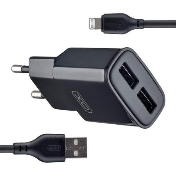 Фото - Сетевое зарядное устройство XO L92C 2USB/2.4A + USB-Lightning (XO-L92C-L)