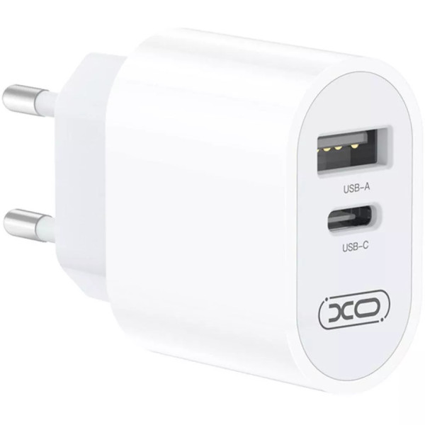 Фото - Мережевий зарядний пристрій XO L97 (1Type-C/1USB/2.4A) + Type-C - Lightning White (XO-L97-LG)