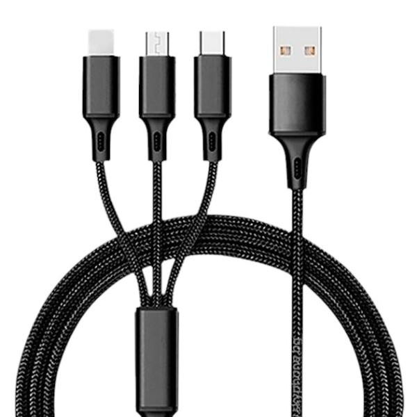Фото - Кабель XO NB173 3in1 USB -Lightning+MicroUSB+Type-C (XO-NB173-3in1)