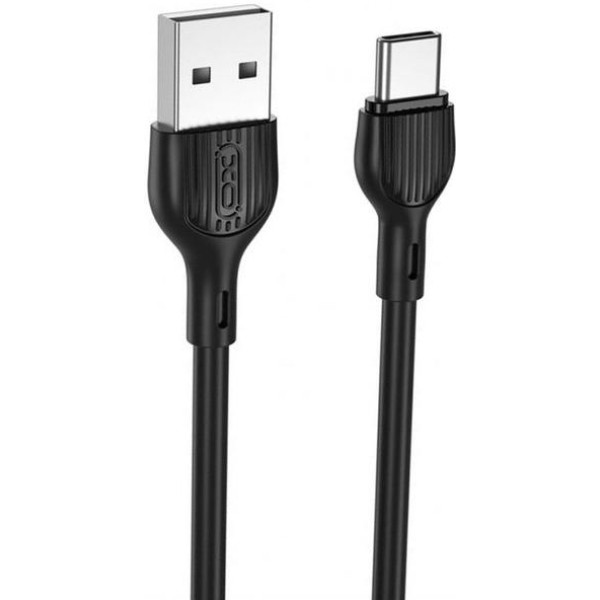 Фото - Кабель синхронізації даних XO NB200 Type-C 2.1A 1m Black (XO-NB200-TC-1-BK)