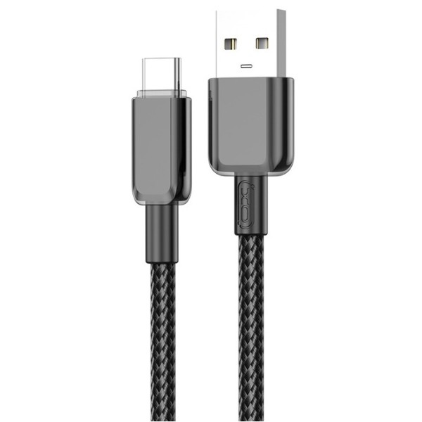 Фото - Кабель XO NB249 5A PVC Shiny Colorful Type-c Data Cable 1m, black (XO-NB249B-Black)