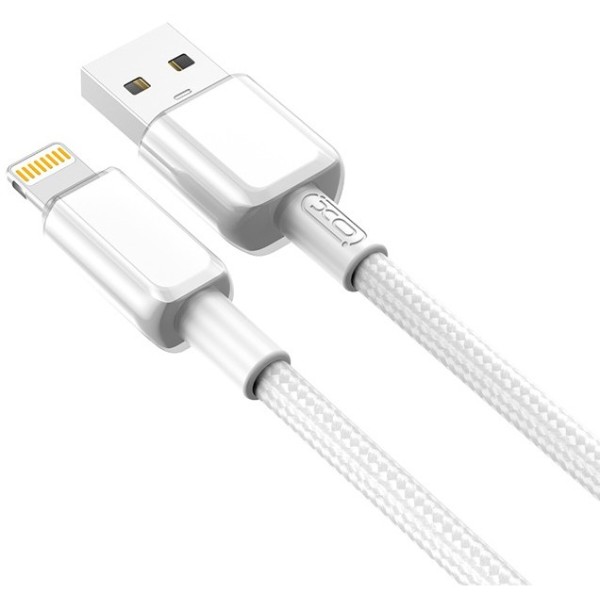 Фото - Кабель XO NB249 5A PVC Shiny Colorful USB-A to Lightning Data Cable 1m, white (XO-NB249A-White)