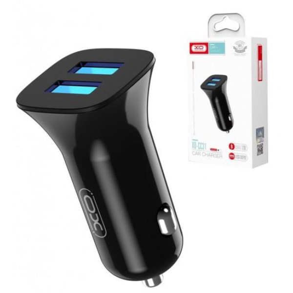 Фото - Автомобильное зарядное устройство XO CC31 2.4A/2 USB  Black (XO-СC31-BK)