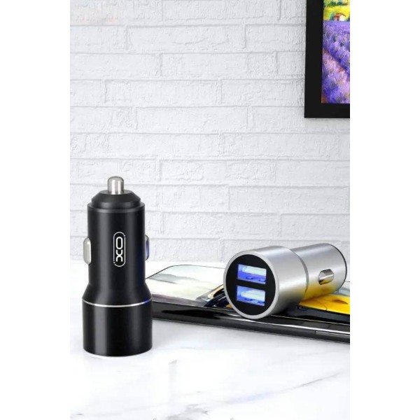 Фото - Автомобильное зарядное устройство XO TZ09 2.4A/2 USB + кабель lightning Black (XO-TZ09L-BK)