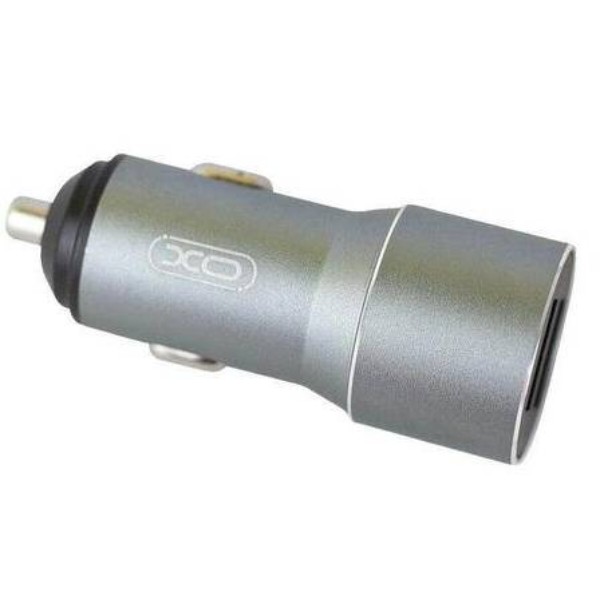 Фото - Автомобильное зарядное устройство XO TZ09 2.4A/2 USB + кабель lightning Grey (XO-TZ09L-GR)