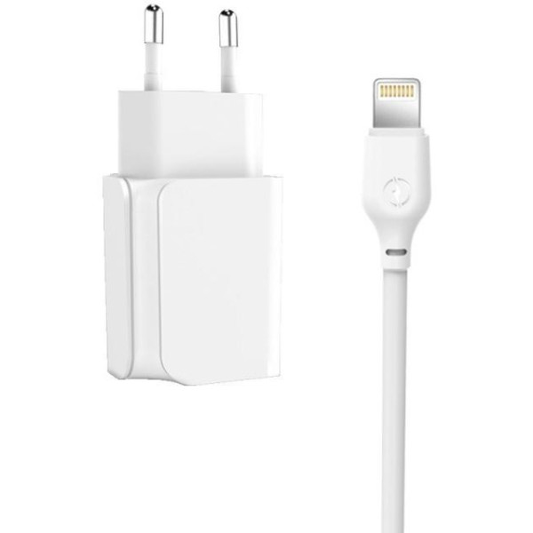 Фото - Мережевий зарядний пристрій XO L35D 2USB / 2.1А + Lightning White (XO-L35-LGHT)