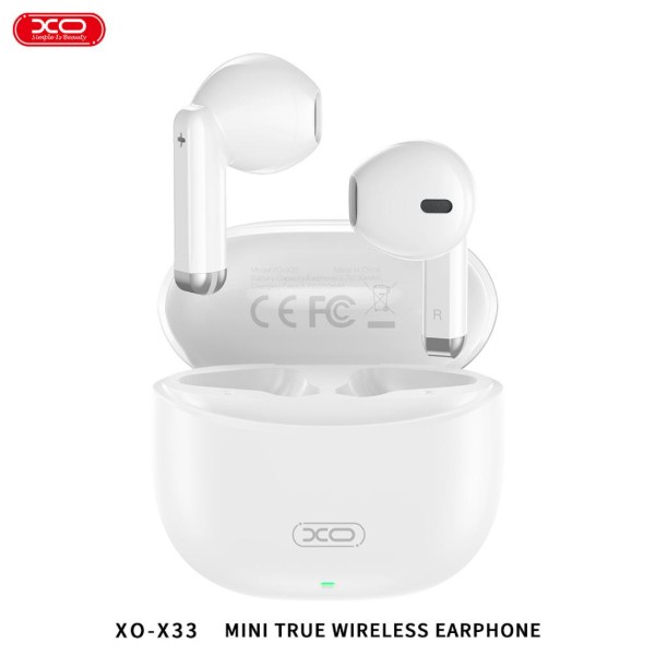 Фото - Навушники вкладиші бездротові TWS XO X33 Yu Jing Bluetooth V5.3 (XO-X33-WH)