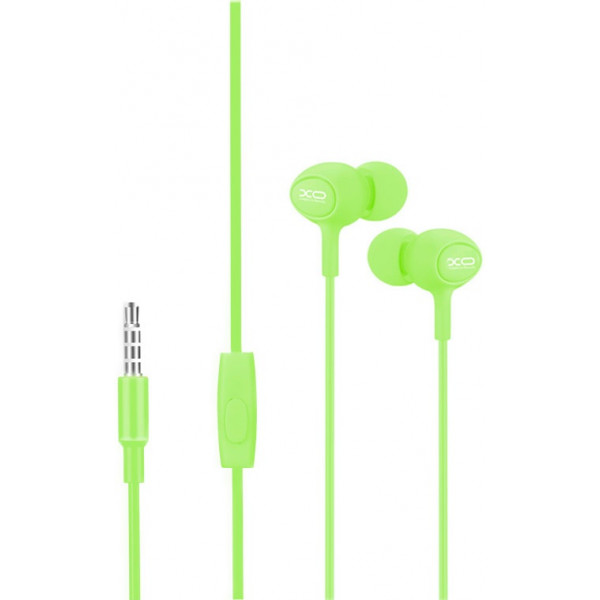 Фото - Навушники вкладиші дротові XO S6 with mic Green