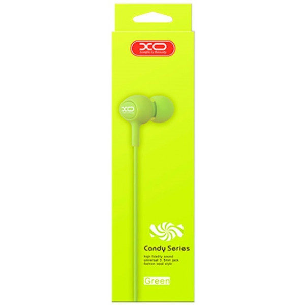 Фото - Навушники вкладиші дротові XO S6 with mic Green