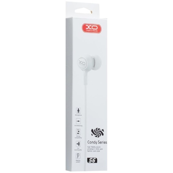 Фото - Наушники вкладыши проводные XO S6 with mic White