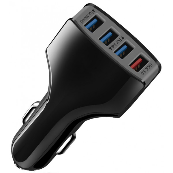 Фото - Автомобільний зарядний пристрій XOKO CQC-400 4 USB Qualcom 3.0 7A Black (CQC-400-BK)