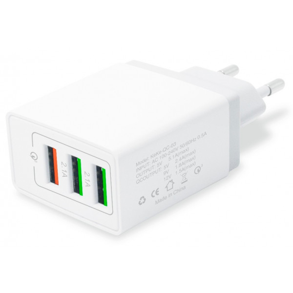 Фото - Мережевий зарядний пристрій XOKO QC-305 3 USB 5.1A White (QC-305-WH)