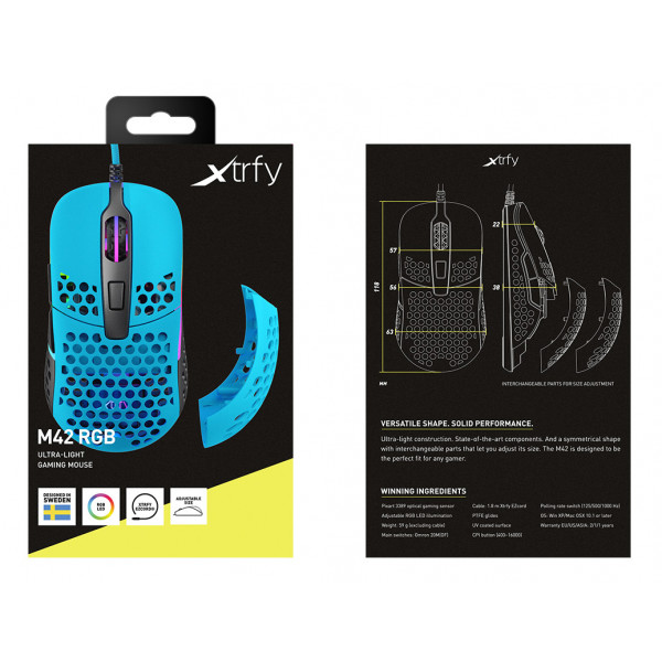 Фото - Мышь проводная игровая Xtrfy M42 RGB Miami Blue (XG-M42-RGB-BLUE)