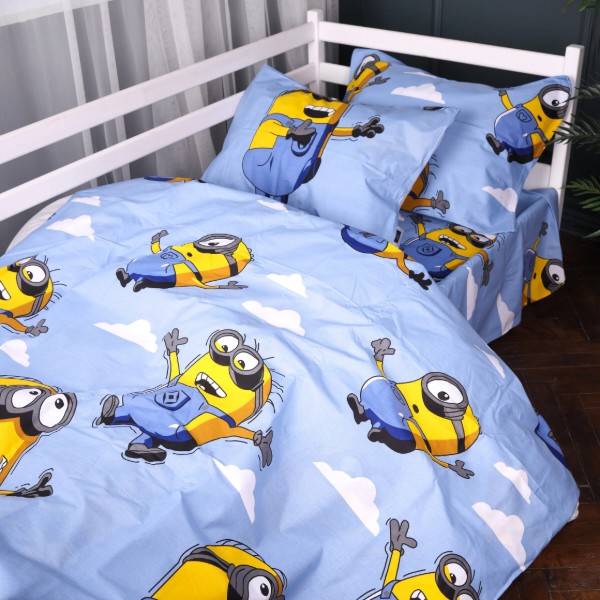 Фото - Комплект постельного белья MirSon King Size 220х240 см Kids Time 17-0900 Minions Happy Бязь (2200012396919)