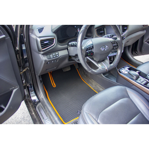Фото - Килимки ворсові в салон авто EVAtech Premium для Hyundai Ioniq Hybrid 2016 1 покоління Htb Korea чорний кант HY43830A2LA3VPB