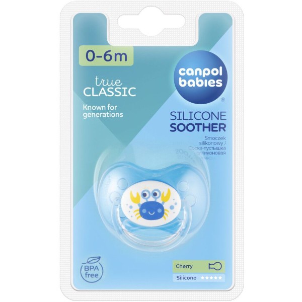 Фото - Кругла пустушка Canpol babies 0-6 м-ців Love&sea - блакитна (22/410_blu_new)