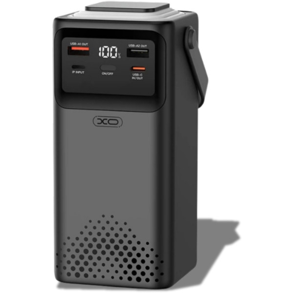 Фото - Батарея мобільна XO PR286 PD20W/QC22.5W Four Built-in Cables + LED Display & Flashlight 50000 mAh Black