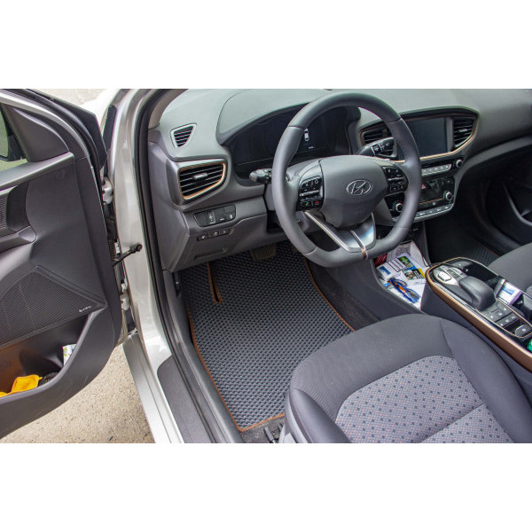 Фото - Килимки ворсові в салон авто EVAtech Premium для Hyundai Ioniq Hybrid 2016 1 покоління Htb Korea чорний кант HY43830A2LA3VPB