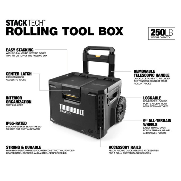 Фото - Ящик для інструментів TOUGHBUILT StackTech Rolling Tool Box (TB-B1-B-70R)
