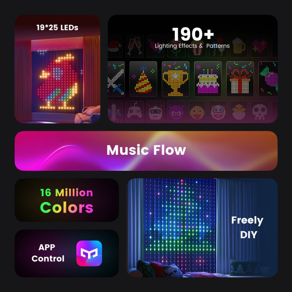 Фото - Гирлянда-штора Yeelight Curtain light strip 1.52 м (YLYDD-0053)