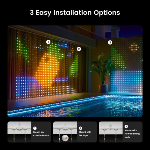 Фото - Гирлянда-штора Yeelight Curtain light strip 1.52 м (YLYDD-0053)