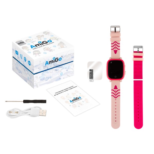 Фото - Детские часы AmiGo GO005 4G WIFI Thermometer Pink