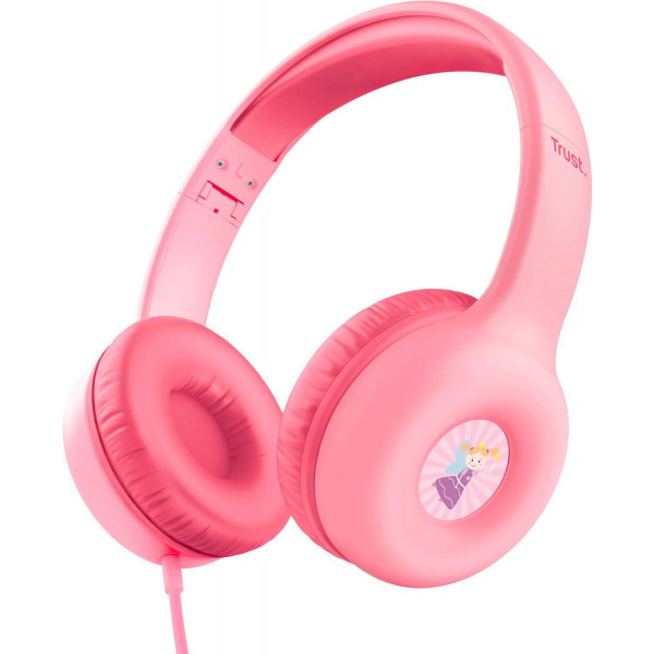 Фото - Навушники накладні дротові Trust Nouna Headphones mini-jack, Mic Pink (25277)