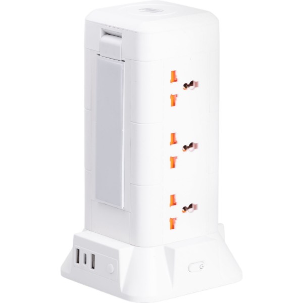 Фото - Сетевой фильтр Yiwu TOWER 9 р LED-лампа 3USB +1PD 4.8 м (HP-5-7MF)