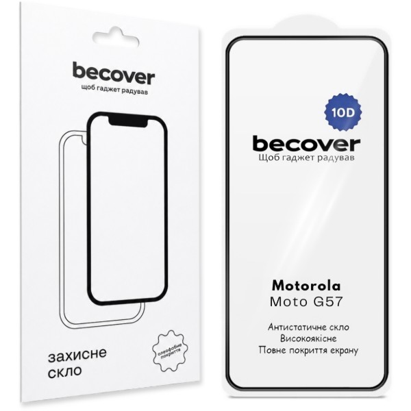 Фото - Защитное стекло для смартфона BeCover for Motorola Moto G57 10D Black (715713)
