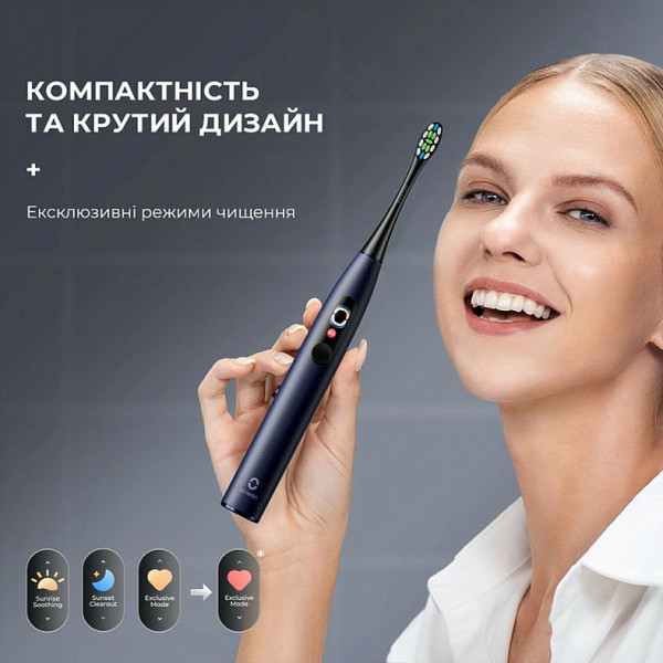 Фото - Зубная щетка электрическая Oclean X Plus Pro Digital Blue (6970810556186)