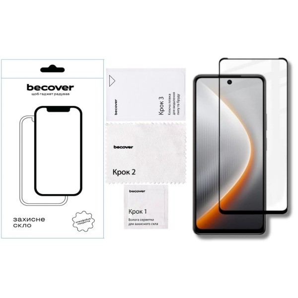 Фото - Захисне скло для смартфону BeCover for Tecno POVA 7 Neo (LJ6) Black (714920)