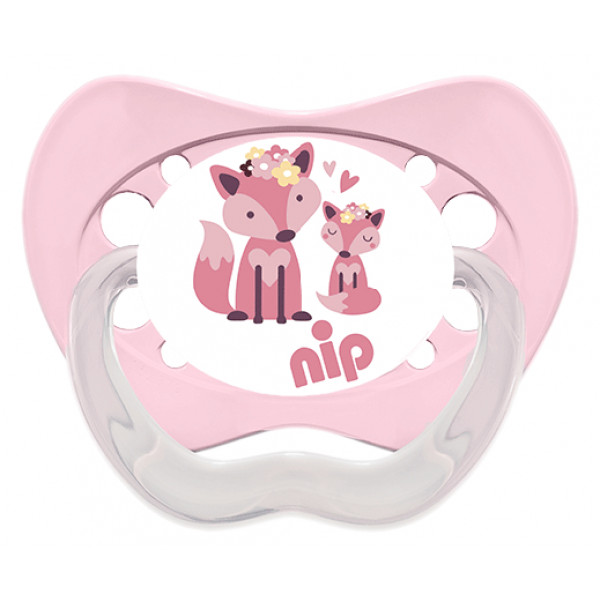 Фото - Ортодонтична пустушка NIP Моя сім'я №2 Д слоник/лисичка 2 шт. (38678-51)