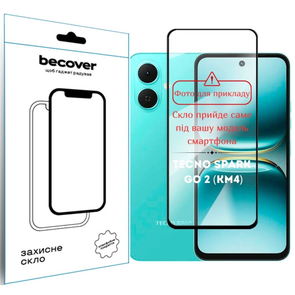 Фото - Защитное стекло для смартфона BeCover for Tecno Spark Go 2 (KM4) 10D Black (714370)