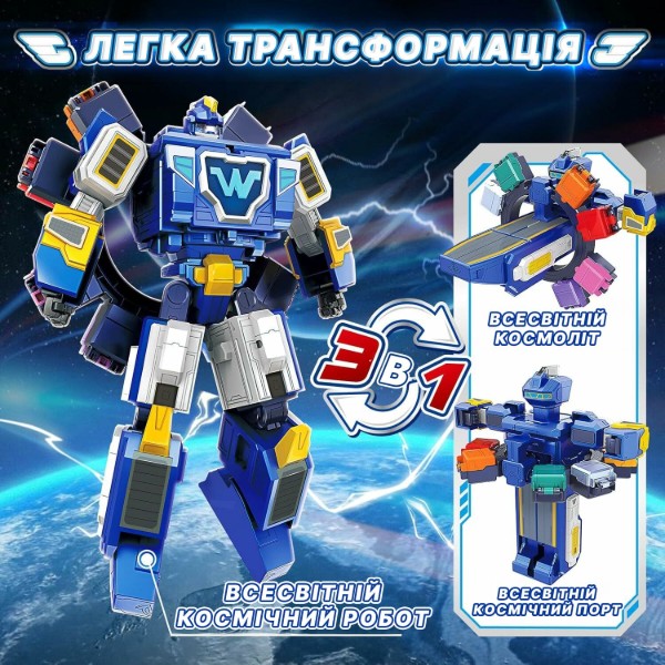 Фото - Робот-трансформер Super Wings Transforming Всемирный космодром 3в1 (YW780288)