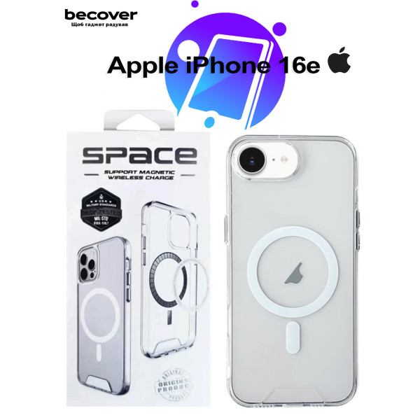 Фото - Чохол для смартфону BeCover Space Case MagSafe for Apple iPhone 16e Transparancy (713884)
