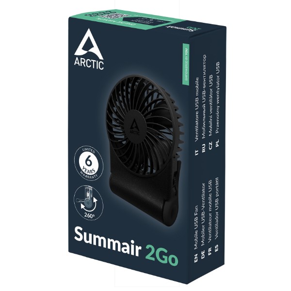 Фото - Вентилятор портативный ARCTIC USB-C SUMMAIR 2GO Black (AEBRZ00027A)