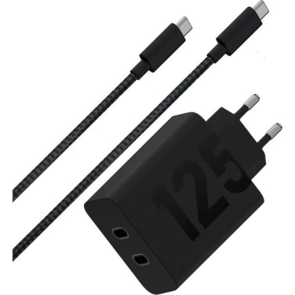 Фото - Сетевое зарядное устройство Motorola 125W GaN 2С + кабель 2m Black (PG38C06632) Фото - Сетевое зарядное устройство Motorola 125W GaN 2С + кабель 2m Black (PG38C06632)